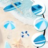 4 Sets of Miniature Rowboat Mini Blue Boat with Oars