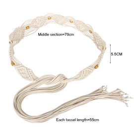 CHENGZI Women wide waistband, long women's Bohemian waistband, ethnic style, versatile decorative waistband (BE)