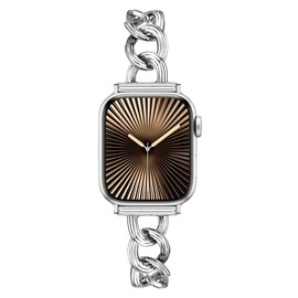 Aniaboho Smart Watch Band, Watch Band, Metal Chain Belt, 1.6 inches (42 mm) (Series 10), 1.6 inches (41 mm), 1.6 inches (40 mm), 1.5 inches (38 mm), Series 10, 9, SE, 8, 7, 6, 5, 4, 3, 2, 1, Easy