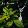 DAYLINLOVE Leaf Necklace 925 Sterling Silver Long Y Leaf Adjustable