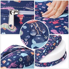 Zicac Booster Seat Chair, Child Portable Cartoon Chair Raiser Child, Removable, Washable Seat Cushion, Children's Chair for Food, Piano Play, Excursion, Picnic, Travel (Purple)