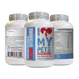 Dogs Vitamins for Hair - PET Ultra Vitamins - Dogs Cats Health - Best Benefits - Vitamin c for Dogs chewable - 90 Treats (1 Bottle)