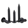 FEEIMOL Round Head Self Tapping Screws Wood Screws Black Hex