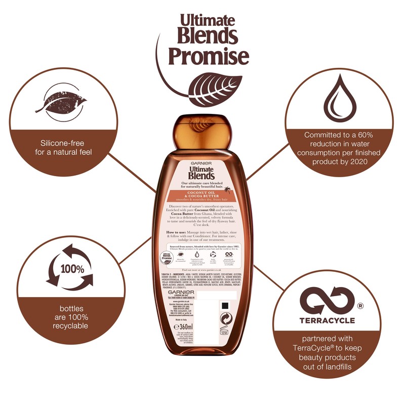 Garnier Ultimate Blends Coconut Oil Frizzy Hair Shampoo, 360ml