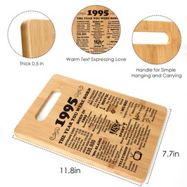30th Birthday Gifts for Women Men, Happy 30 Year Old Birthday Gift Cutting Board for Her Him, Back In 1995 Birthday Decorations Woman Men Turning 30, 30 th Cutting Board Birthday Favor