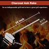 Mydracas Coal Rake Grill Ash Tool,BBQ Charcoal Rake Stainless Steel