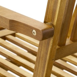 East West Furniture Patio Chair Lounge - Outdoor Acacia Wood Sunlounger Chair for Poolside, Deck...