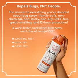Grand Tongo DEET-Free Insect Repellent with Picaridin, The 12 Hour Protection, DEET Alternative - Citrus + Sandalwood