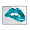 Stupell Industries Modern Blue Fashion Lip Bite Feminine Glam Photography,