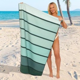 GC GAVENO CAVAILIA Extra Large Beach Towel for Adults - Quick Dry Microfibre Printed Beach Towels - Super Absorbent Beach Towel for Swim (180 x 100 cm) - (1 Piece) Soft, Sand Free,Lightweight - Green