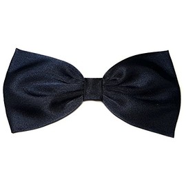 Satin Solid Color Hair Bow Collection (Navy Blue, Alligator Clip)