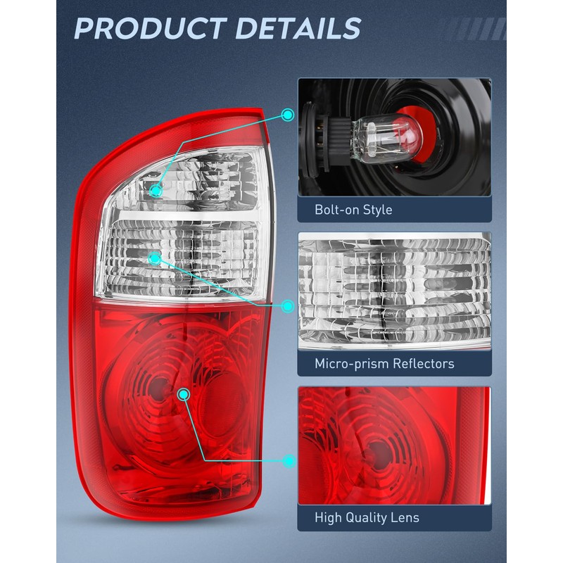 Nilight Taillight Assembly Compatible with 2004 2005 2006 Toyota Tundra