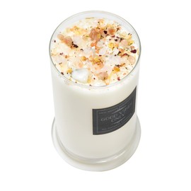 Good Vibes Only Candle by New Moon Beginnings - Negative Energy Cleansing - Soy Aromatherapy Candle - Handmade with Crystals & Herbs (21oz Round Glass)