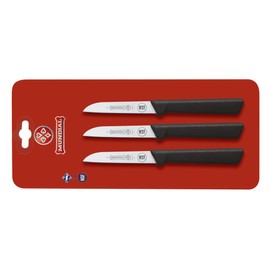 Mundial SC0530-3 3-Inch Sheep's Foot Paring Knife Collection, Set of 3, Black