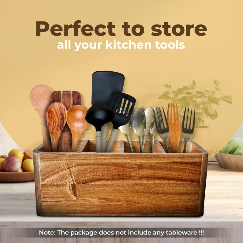 Dstuff Large Kitchen Utensil Holder Organizer for Counter or Countertop,