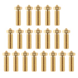 AEDIKO 20pcs V6 Volcano Nozzle Brass Extra Extruder Nozzles 0.6mm for 3D Printer M6 1.75mm Filament