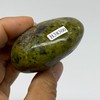 95.3g, 2.3"x1.7"x1.2" Natural Untreated Green Opal Palm-Stone Crystal Polished Galet