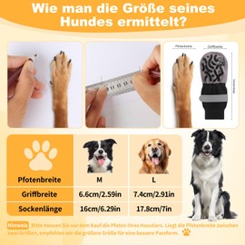 Deepton 2 Pairs of Dog Socks Non-Slip Soft Dog Shoes Paw Protection Outdoor Paw Protection Dog with Adjustable Fastener Dog Socks Leak Protection for Indoor and Outdoor Use M