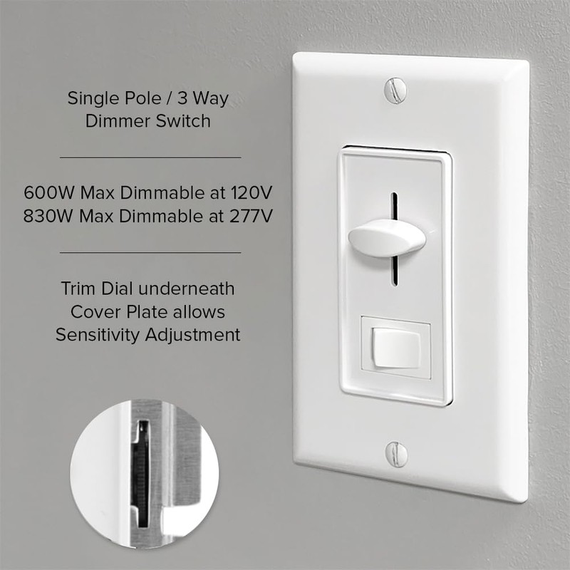 Maxxima Low Voltage 0-10V Slide Dimmer Switch - LED and