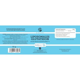 QIDOSHA Glutathione liposomal with the brand raw material "PureWay G", 120 capsules in pharmacist glass, high bioavailability, real liposomal technology, German manufacturing, laboratory tested