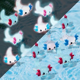 Lewtemi 12 Pieces Mini Resin Axolotl Charm Axolotl Tiny Animal Figurine Miniature Figures Garden Landscape Aquarium Dollhouse Ornament Potted Plants Decoration DIY Crafts for Christmas (Orange, Blue)