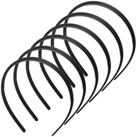 LOPHE 6 Pcs Plastic Headband With Teeth, Soft Non Slip Hair Hoop Fashionable Headband Hair Bands Headbands Thin Teeth Skinny Hairbands 90s Zigzag Headbands for Women Men Girls(A)
