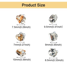 Roellgs 30 Pcs 3D Shiny Nail Rhinestones Luxury Nail Decoration Diamonds Metal Nail Jewelry Nail Beauty Design Charms Gold Heart Nail Gems Nail Design Crystals for DIY Women Nail