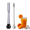 Muddler for Cocktails,Stainless Steel Muddler and Stirring Spoon with Long
