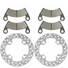 Caltric 2 Front Brake Disc Rotor And Pads for Polaris