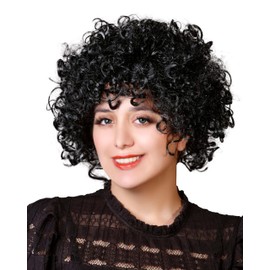 Unisex Clown Wig Circus Funny Fancy Party Dress Accessory Afro Stag Do Fun Joker (Black)
