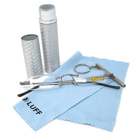 LUFF Portable Mini Reading Glasses Upgrade Lightweight Readers for Men and Women w/Pen Clip Tube Case(2.5x)