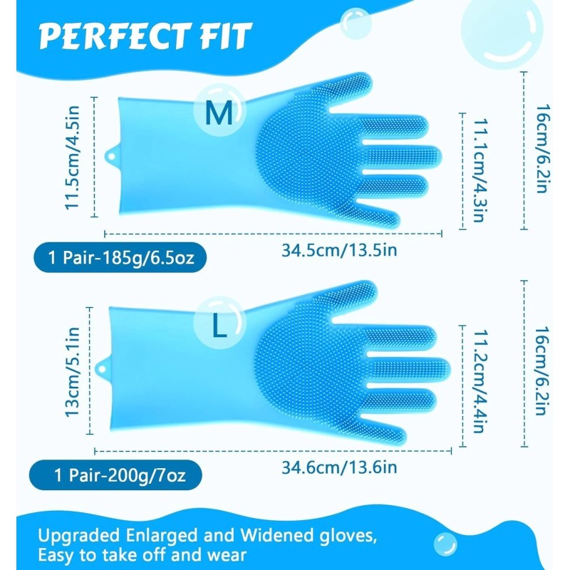 Pecute Pet Grooming Gloves - Heat Resistant Silicone Gloves with