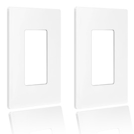 Decora Screwless Wall Plate,1-Gang Cover for Decorator Receptacle Outlet & Switch,Plus-Size,UL Listed,2 Pack(Glossy-White)