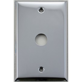 Polished Chrome Single 1 Gang Wall Plate - 5/8" Circle Opening