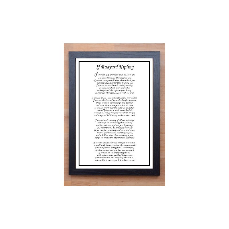 Stunning Framed Inspirational Quote/Print/Rudyard Kipling IF