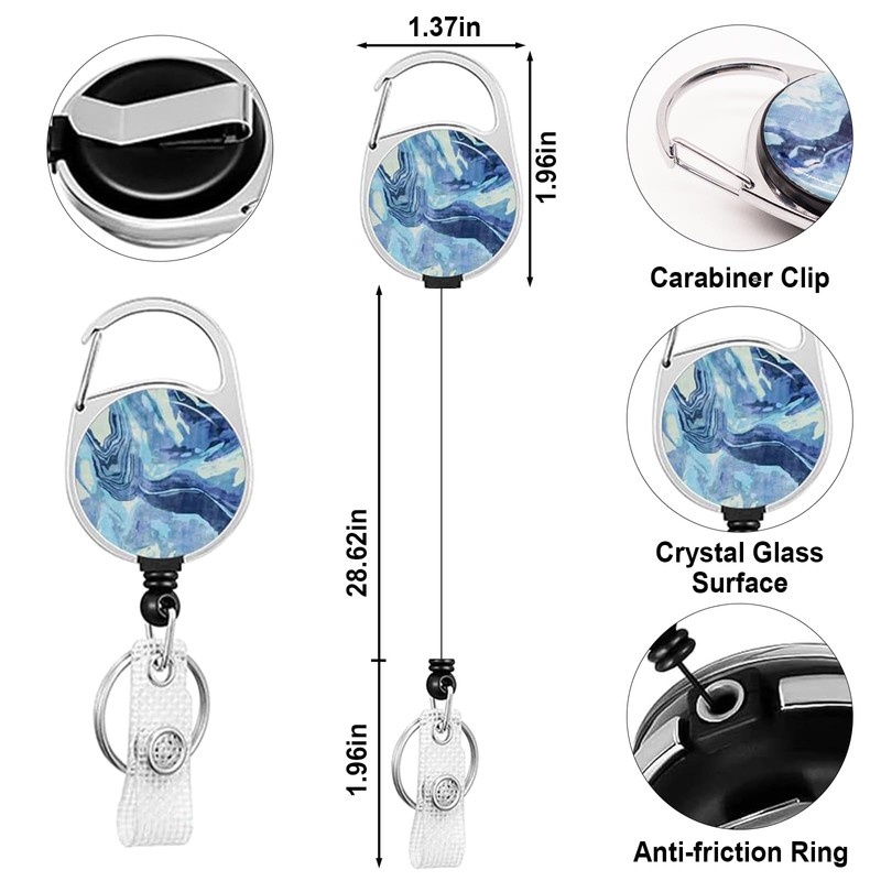 JKDHJK ID Card Holder with Strap, Card Holder with Rotating