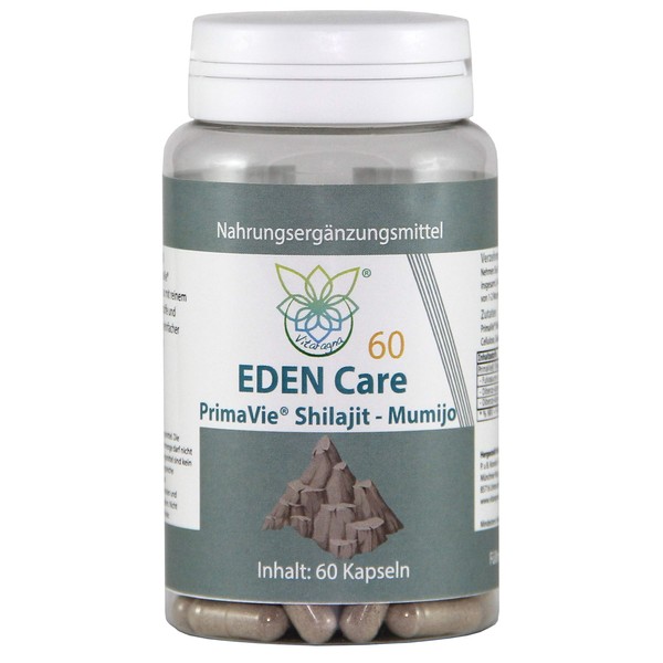 VITARAGNA PrimaVie Shilajit / Mumijo Capsules, Humic Acid and Fulvic Acid from the Himalayas, Extract without Additives such as Magnesium Stearate, 60 Capsules