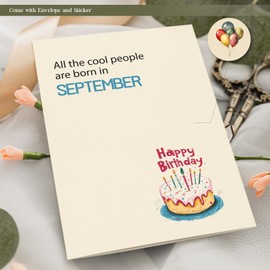 MOSSSH Born in September Birthday Cards for September Birthday