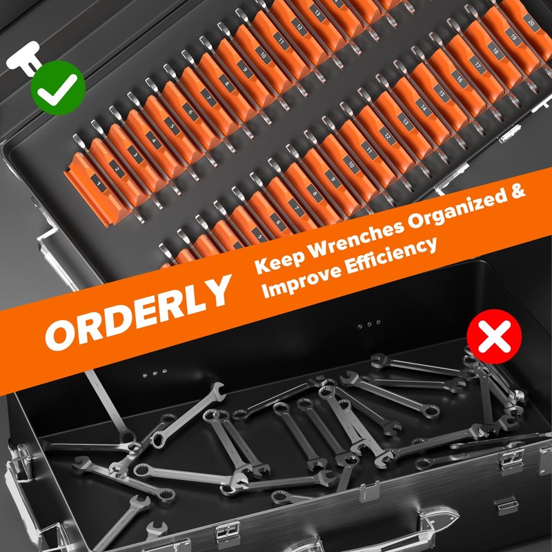 40PCS Modular Wrench Organizer Wrench Holder - Wrench Tool Organizers