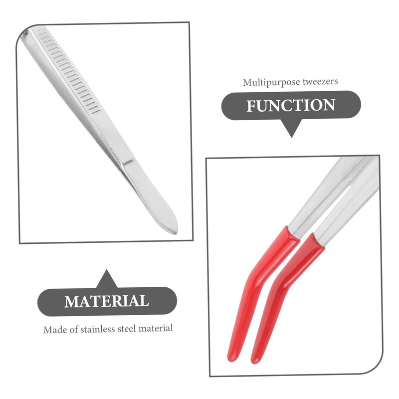 DOITOOL 2pcs Stainless Steel Lash Tweezers Tips Ergonomic Design for