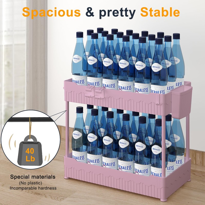 Sevenblue 2 Pack Under Sink Organizer, Under Bathroom Cabinet Organizer