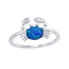 Beaux Bijoux Sterling Silver Created Blue Opal Caribbean Crab Ring