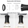 YindaLux LED Surface-Mounted Spotlight, Black, Diameter 64 x 100 mm,