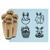 Easter Bunny Eggs Carrot Hatching Rubber Stamp Set for Stamping
