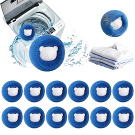 Hshenjhu Pack of 12 Pet Hair Remover Washing Ball Reusable Lint Balls for Washing Machine, Washing Balls Against Animal Hair, Lint Remover Washing Balls for Clothes and Bedding