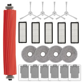 (20 Pack) QRevo S Replacement Parts Compatible with Roborock Qrevo S, Qrevo Pro, Qrevo MaxV, QRevo Plus Robot Vacuum, 1 Roller Brush, 4 White Side Brushes, 6 Dust Bags, 5 HEPA Filters, 4 Mop Pads