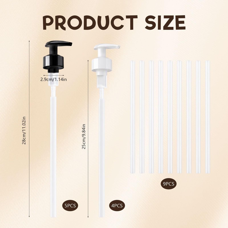 Miqidaa 9 Pack Coffee Syrup Pump Dispenser for 1L Bottles