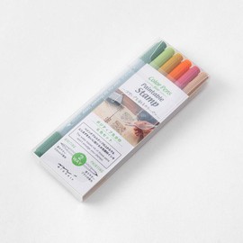 DESIGNPHIL 38083006 Midori Color Pen, Paintable Stamp Color Pen, 6 Pens, Positive