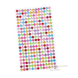DOITOOL 4 Sheets Nail Decals with Round Rhinestones Face Gems for DIY Phone and Album Decoration Durable Stickers for Creative Fun and Motor Skills Development