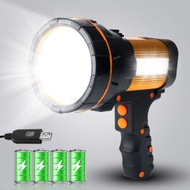 GEPROSMA Powerful 6000 Lumens Rechargeable Spotlight Flashlight For Outdoor And Emerge...